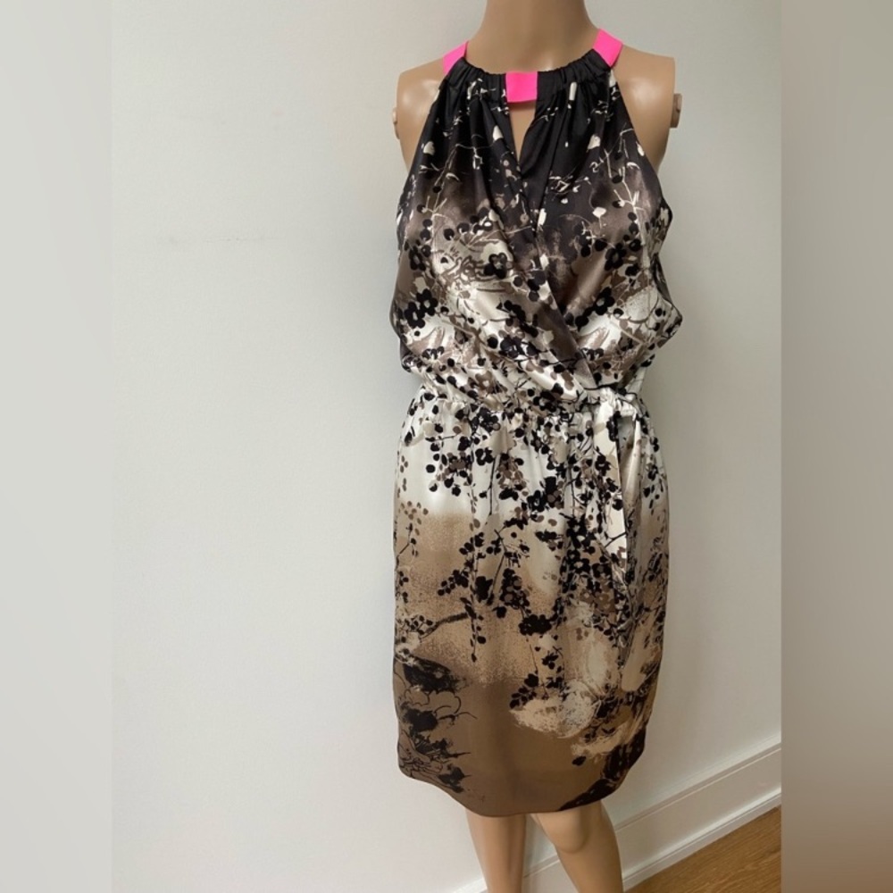 Tahari satin halter dress